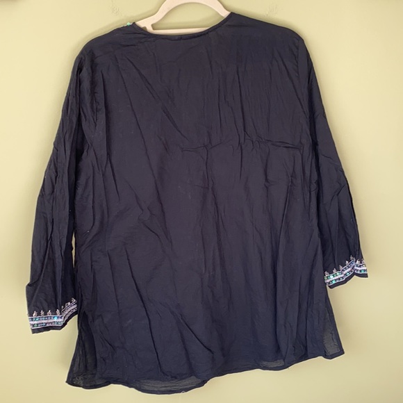 For the Republic Black Cotton Sequin Tunic 2X - Picture 4 of 4